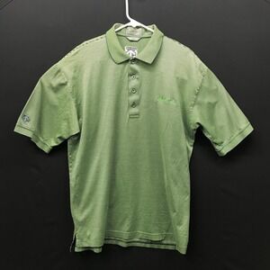 Descente Polo Shirt Mens Sz L 65/2 Double Mercerized Egyptian Cotton Embroidered